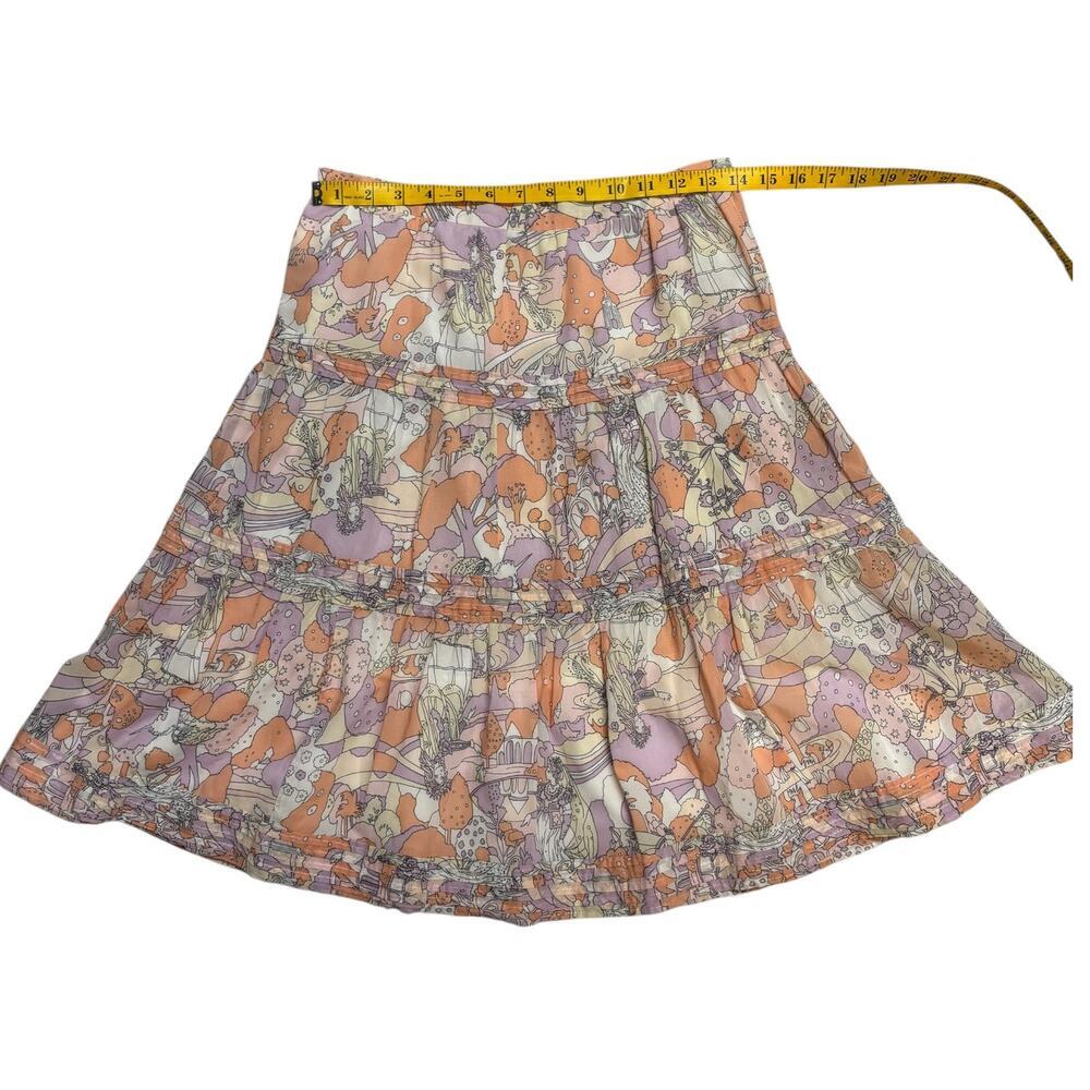 Marc Jacob’s Skirt Size 4 Ruffled Flare Whimsical Pastel Print Twirl - Picture 5 of 8